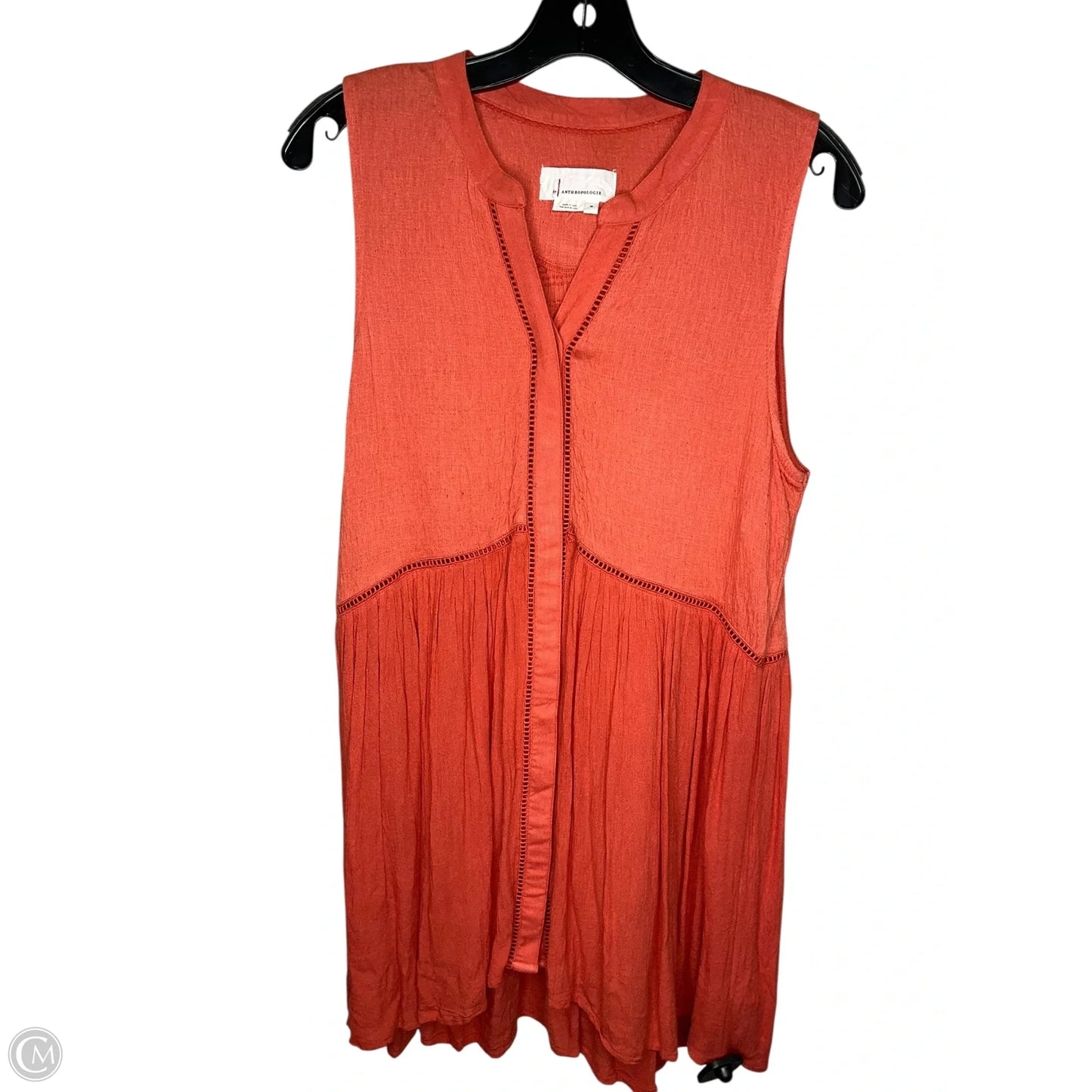 Dress Casual Short By Anthropologie In Coral, Size: M