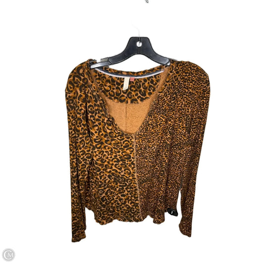 Top Long Sleeve By Pilcro In Animal Print, Size: Xl