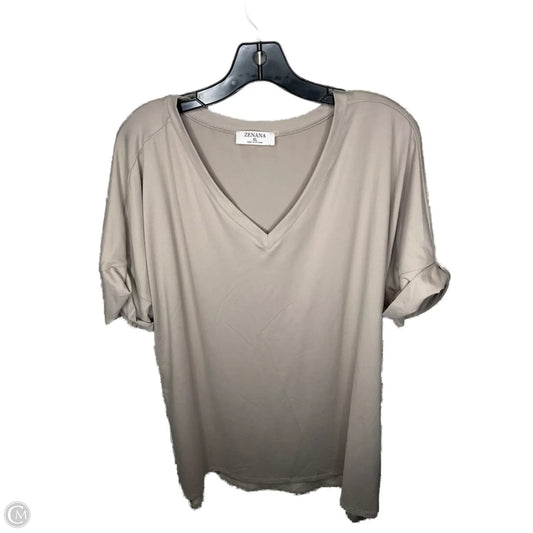 Top Short Sleeve By Zenana Outfitters In Cream, Size: Xl