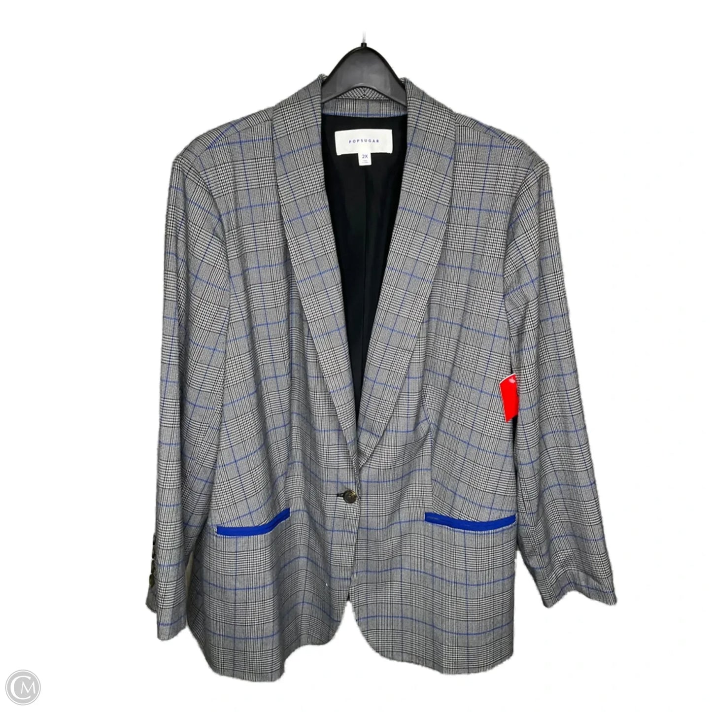 Blazer By Popsugar In Grey, Size: 2x