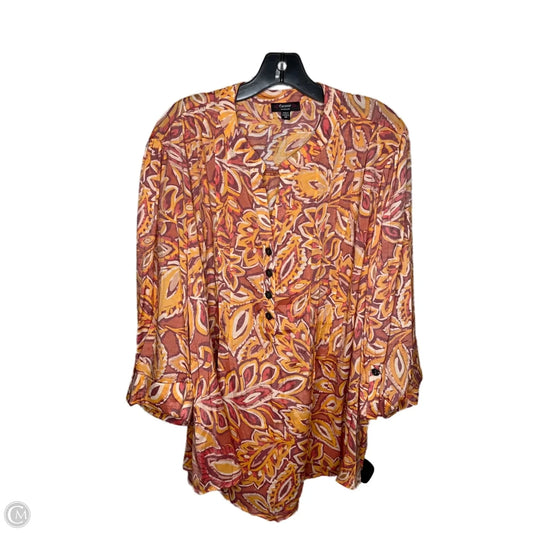 Top Long Sleeve By Cocomo In Orange, Size: 3x