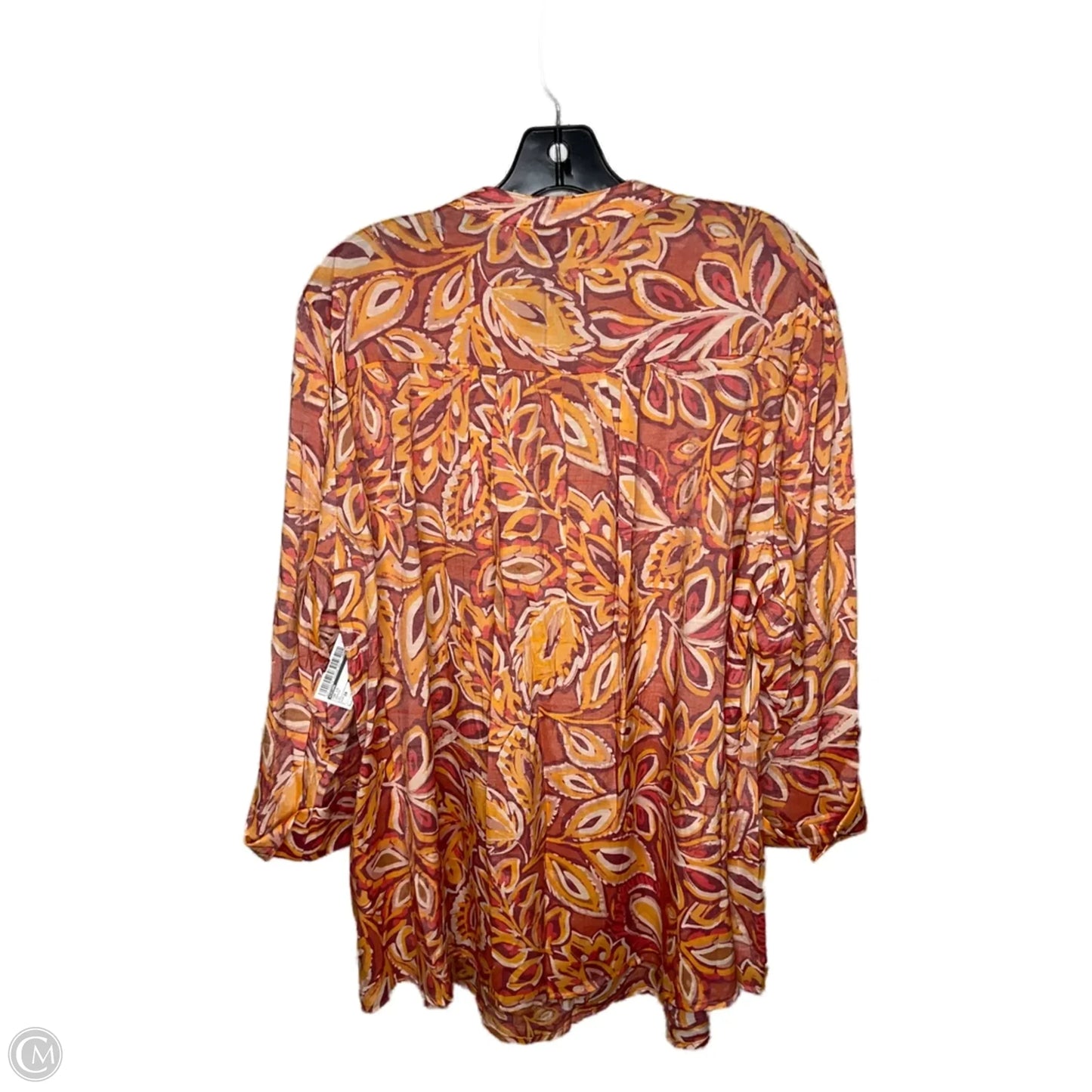 Top Long Sleeve By Cocomo In Orange, Size: 3x