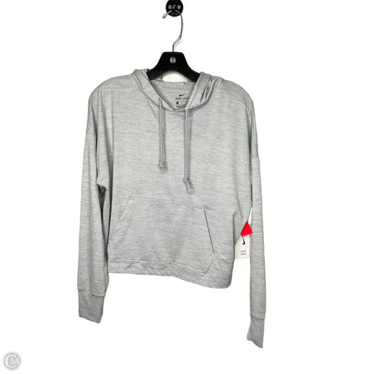Athletic Top Long Sleeve Hoodie By Nike Apparel In Grey, Size: M