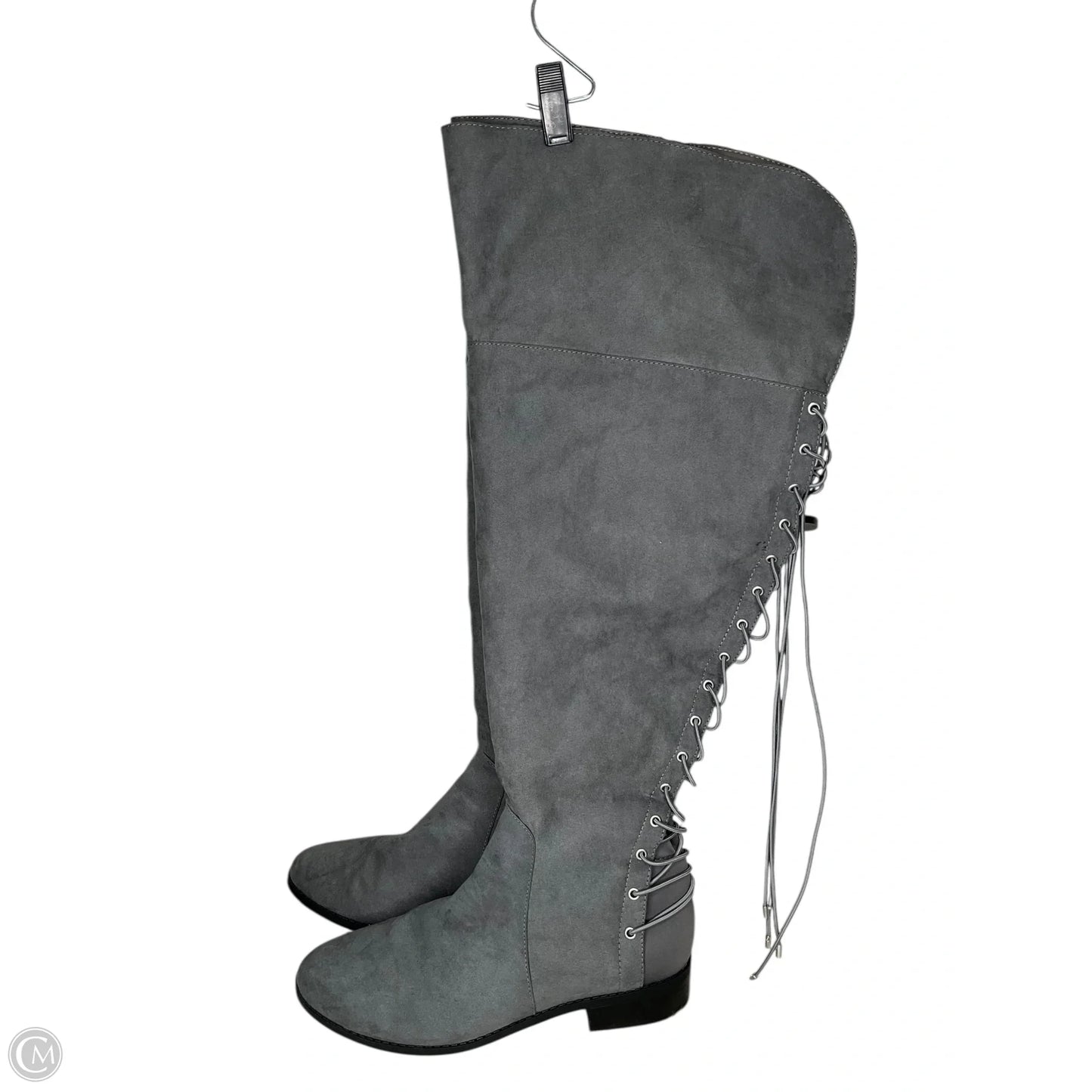 Boots Knee Flats By Torrid In Grey, Size: 12