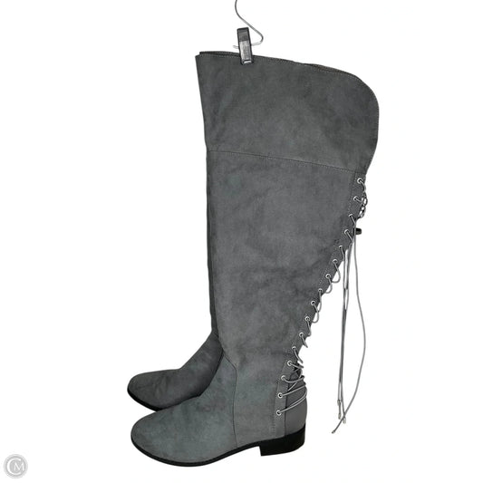 Boots Knee Flats By Torrid In Grey, Size: 12