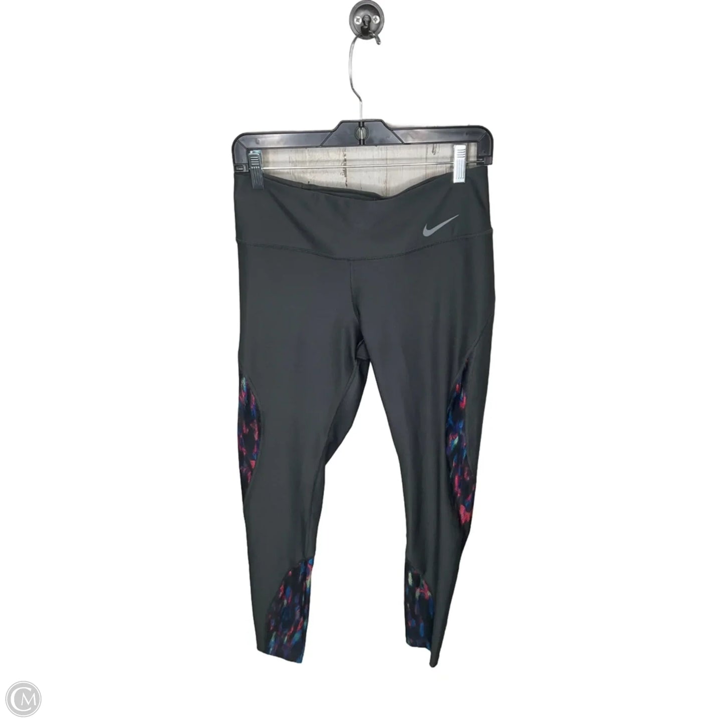 Athletic Leggings By Nike Apparel In Grey, Size: M