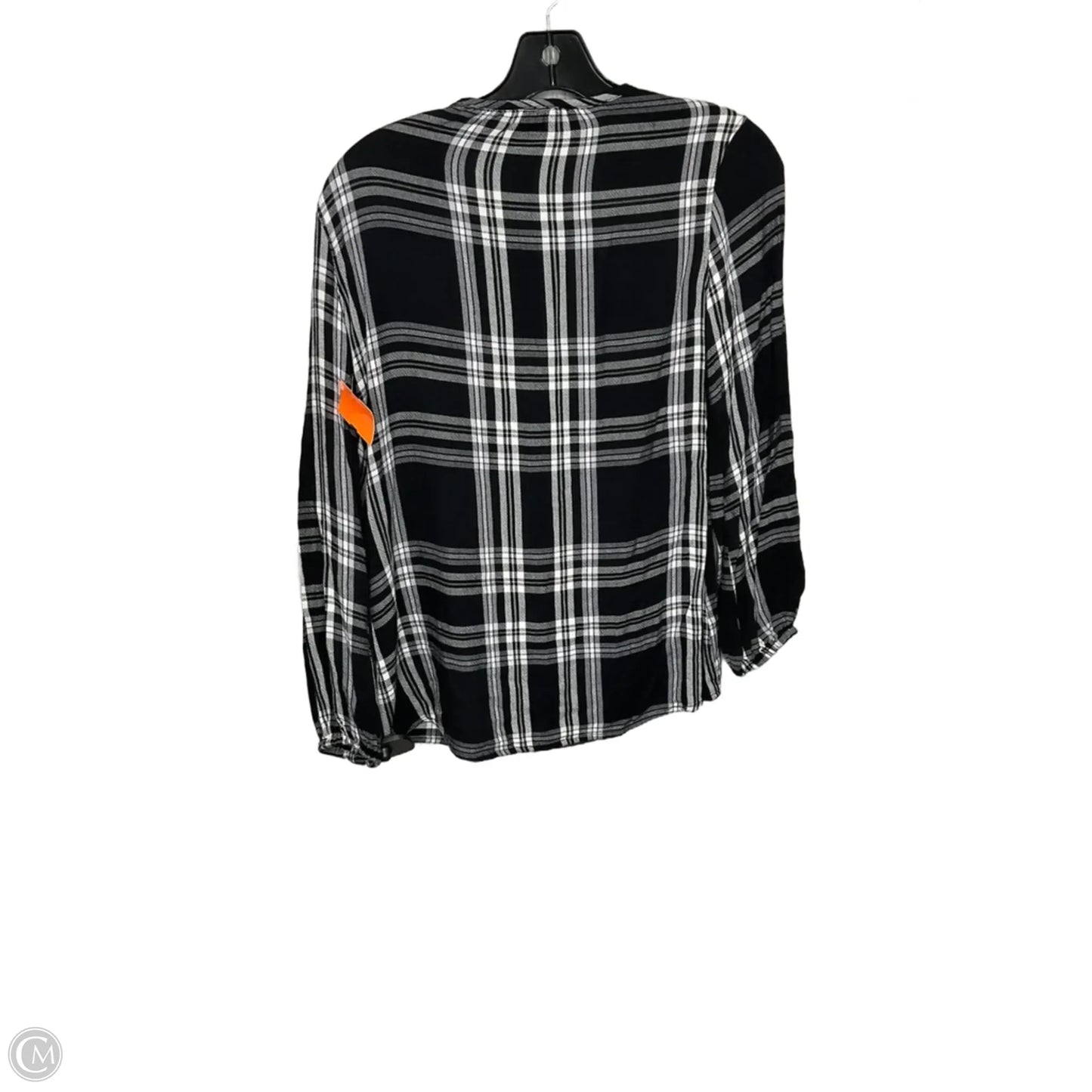 Top Long Sleeve By Cato In Plaid Pattern, Size: Xs