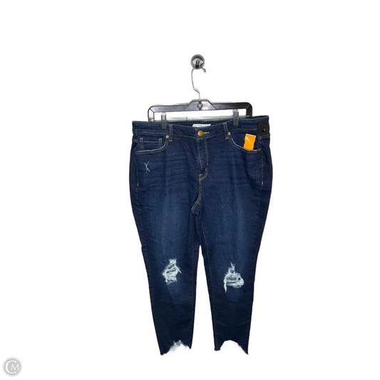 Jeans Straight By Kut In Blue Denim, Size: 14