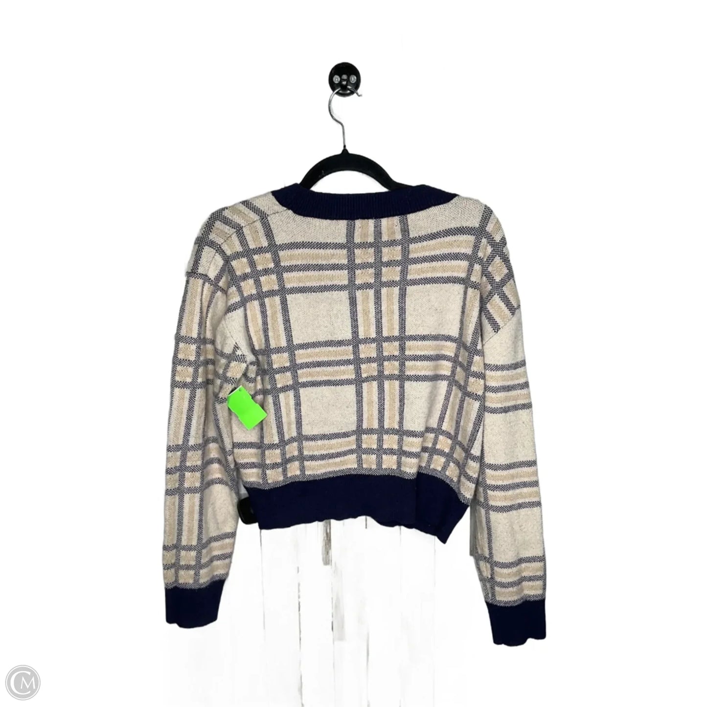 Cardigan By Clothes Mentor In Plaid Pattern, Size: Xl