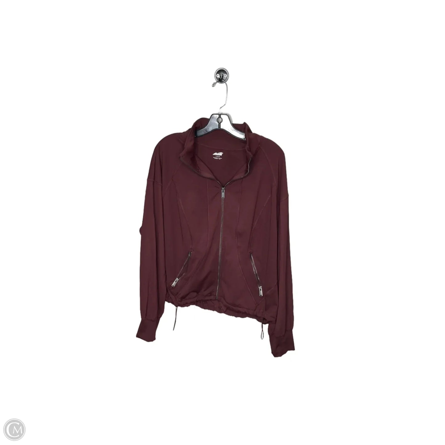 Athletic Jacket By Avia In Maroon, Size: L