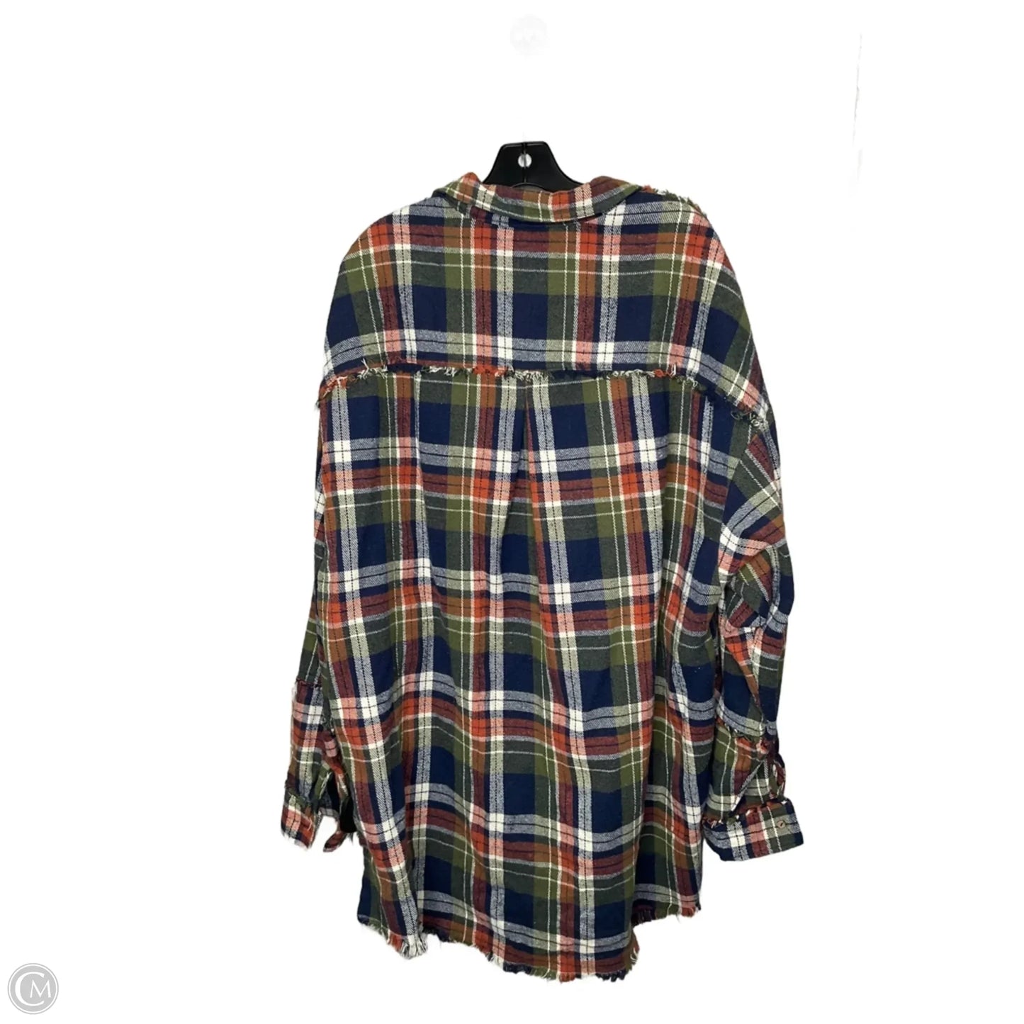 Top Long Sleeve By Oli & Hali In Plaid Pattern, Size: L