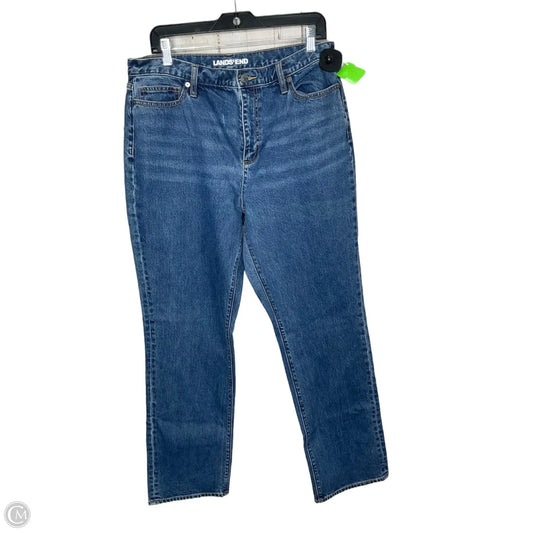 Jeans Wide Leg By Lands End In Blue Denim, Size: 14