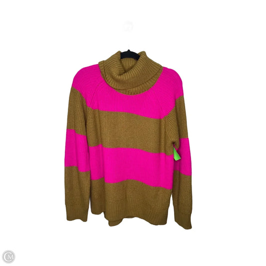 Sweater By Who What Wear In Pink & Tan, Size: L