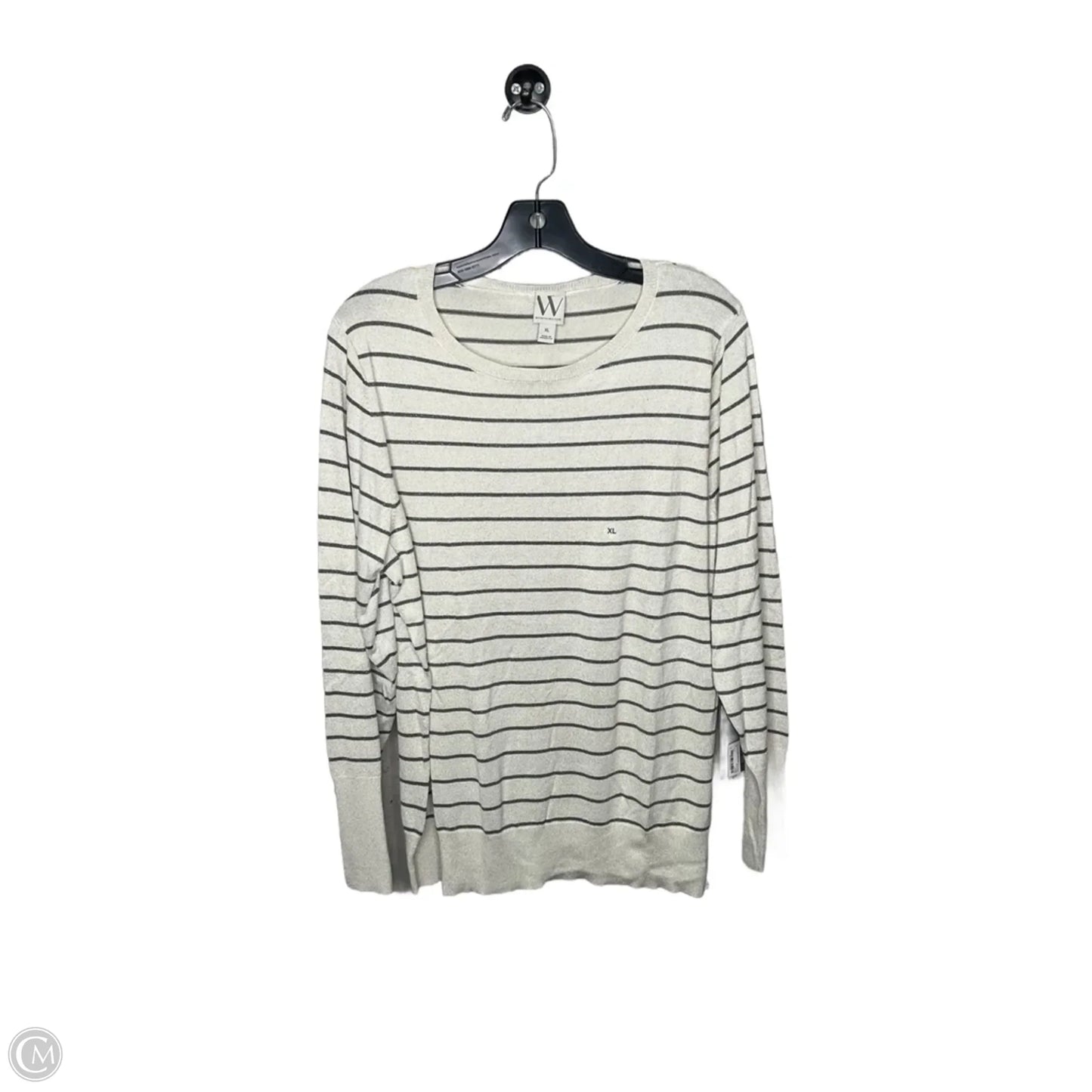 Top Long Sleeve By Worthington In Striped Pattern, Size: Xl