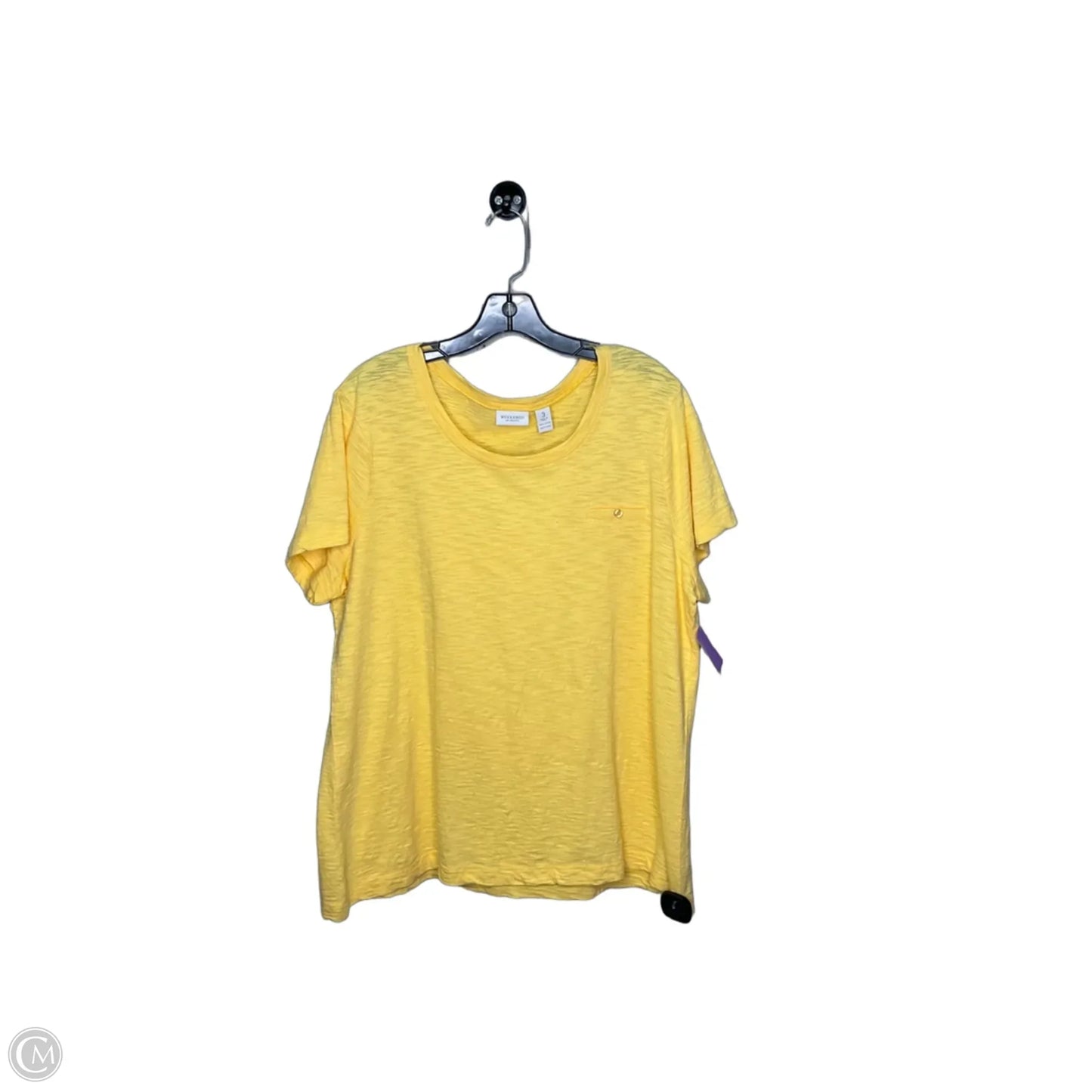 Top Short Sleeve By Chicos In Yellow, Size: Xl