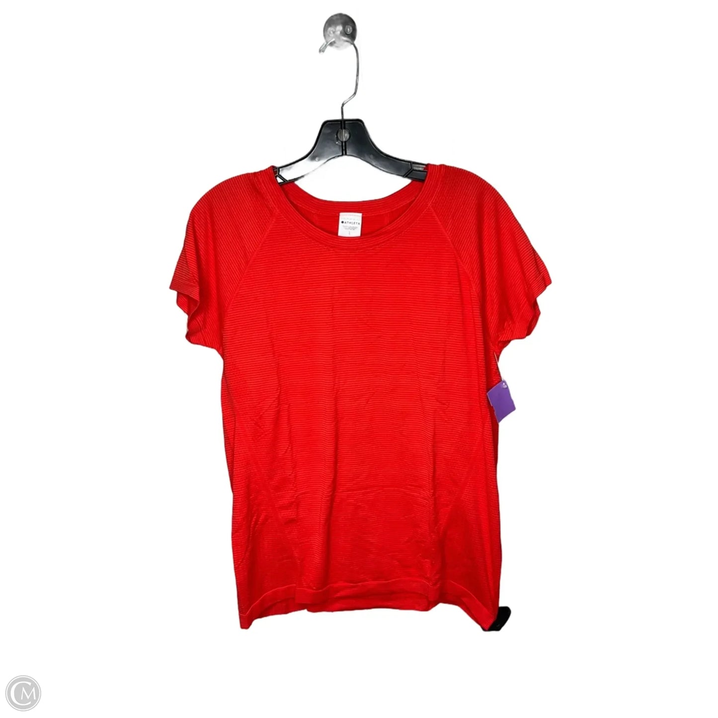 Athletic Top Short Sleeve By Athleta In Red, Size: L