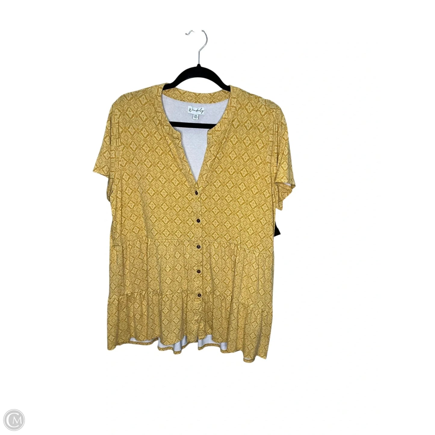 Top Short Sleeve By Wonderly In Yellow, Size: 2x