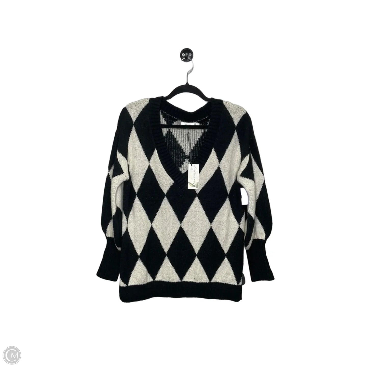 Sweater By Kensie In Black & White, Size: M