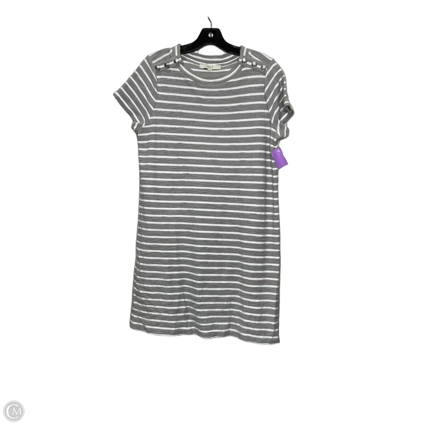 Dress Casual Midi By Loft In Grey, Size: L