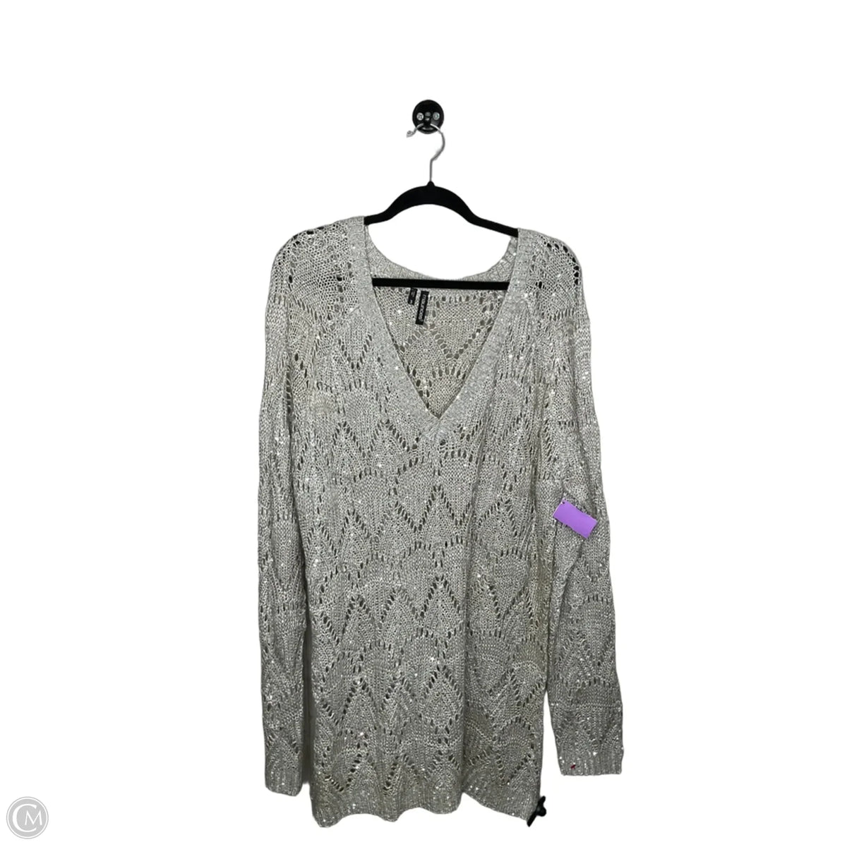 Sweater By Maurices In Silver, Size: 3x
