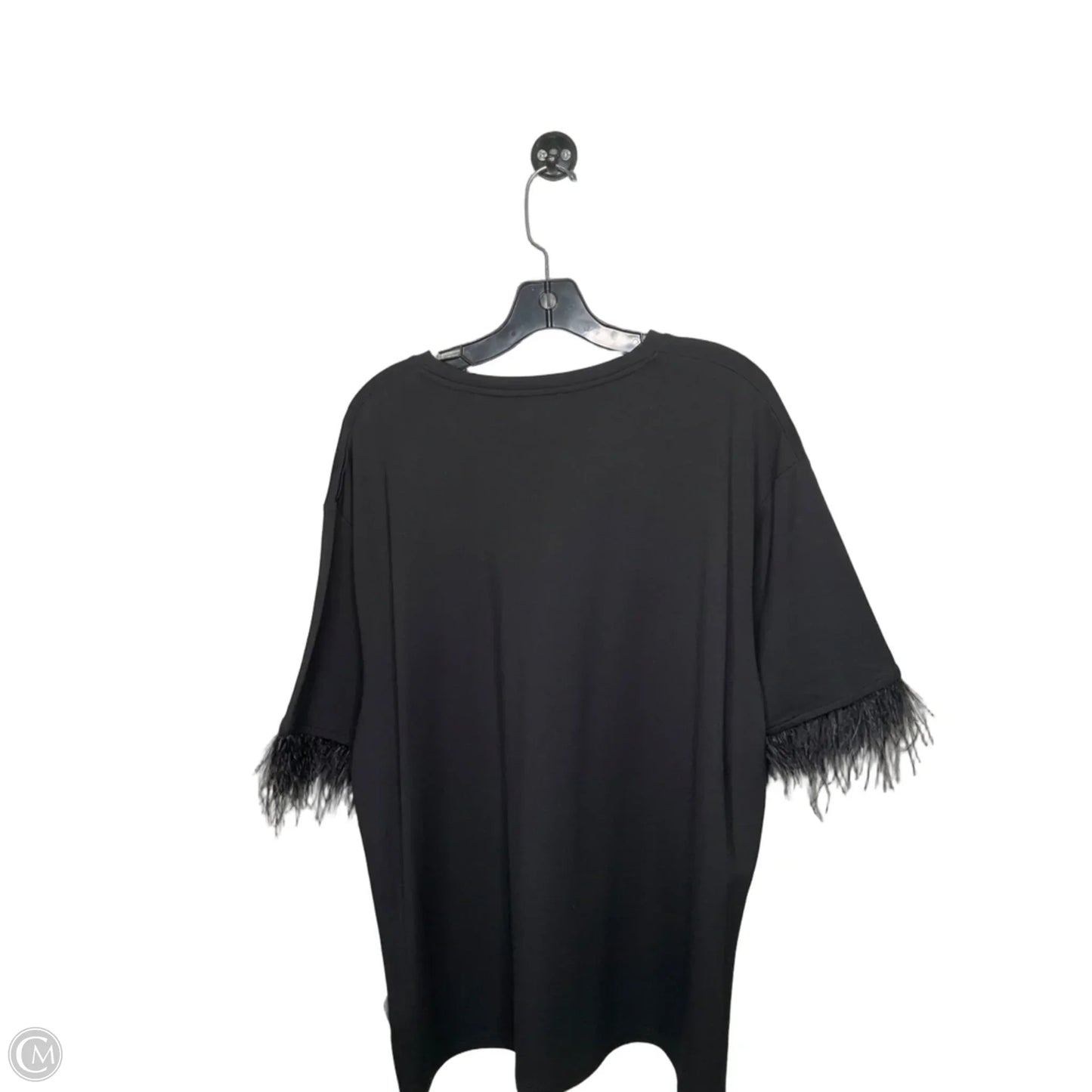 Top Short Sleeve By For Cynthia In Black, Size: 1x
