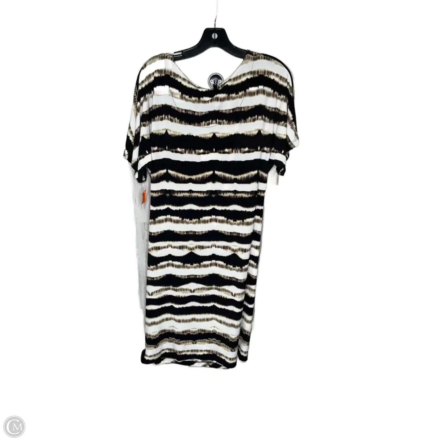 Dress Casual Midi By Calvin Klein In Black & Brown, Size: M