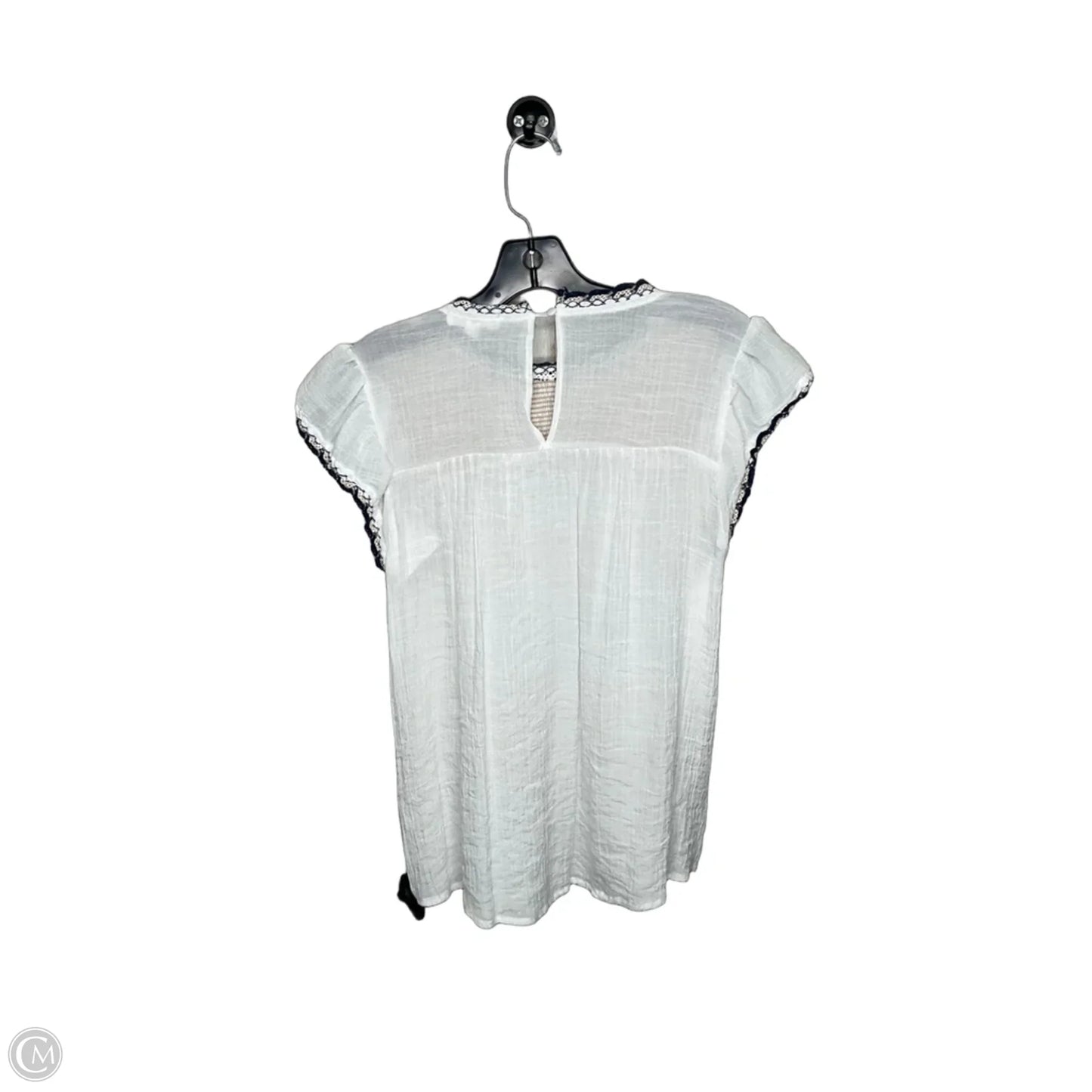 Top Short Sleeve By Mine In White, Size: L