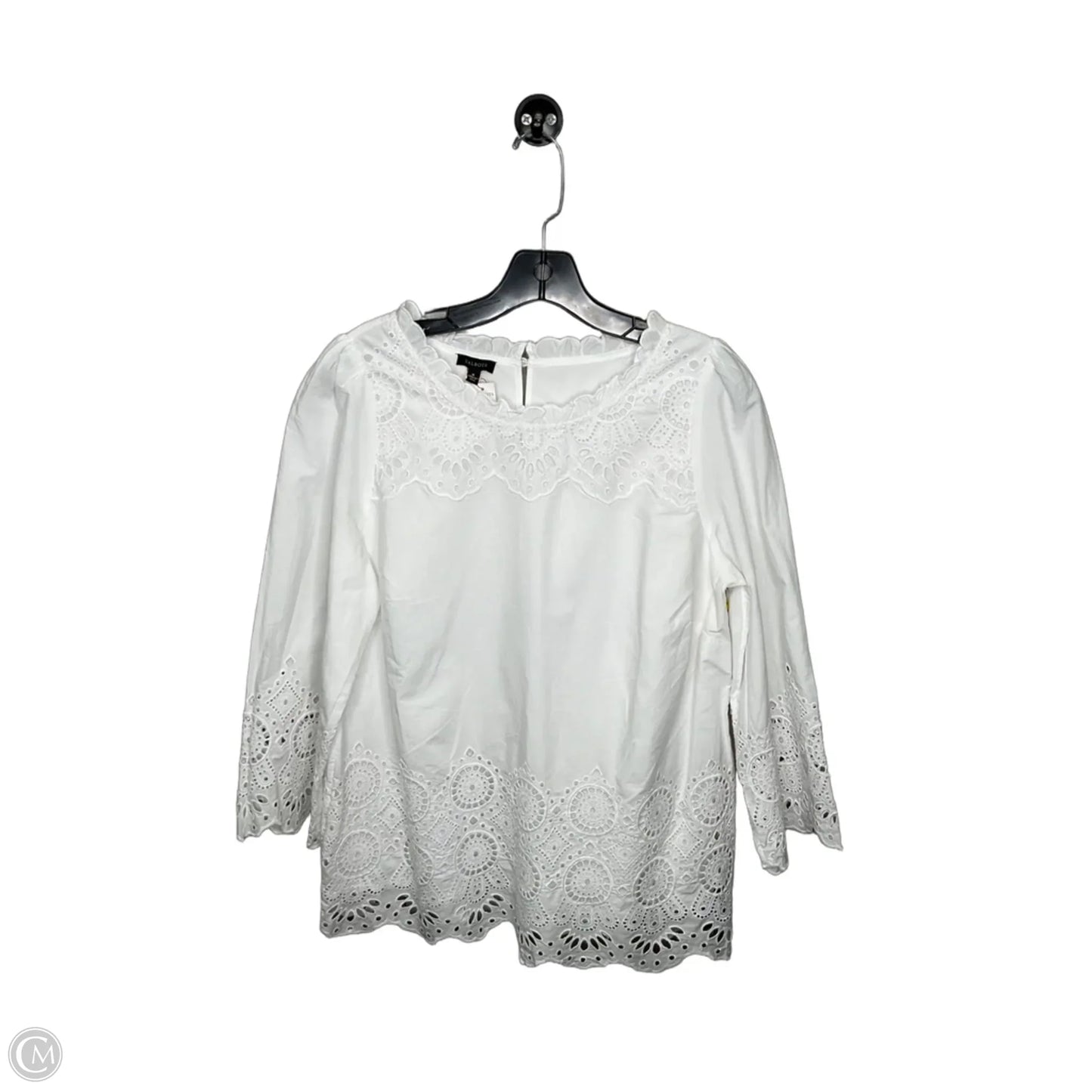 Top 3/4 Sleeve By Talbots In White, Size: M