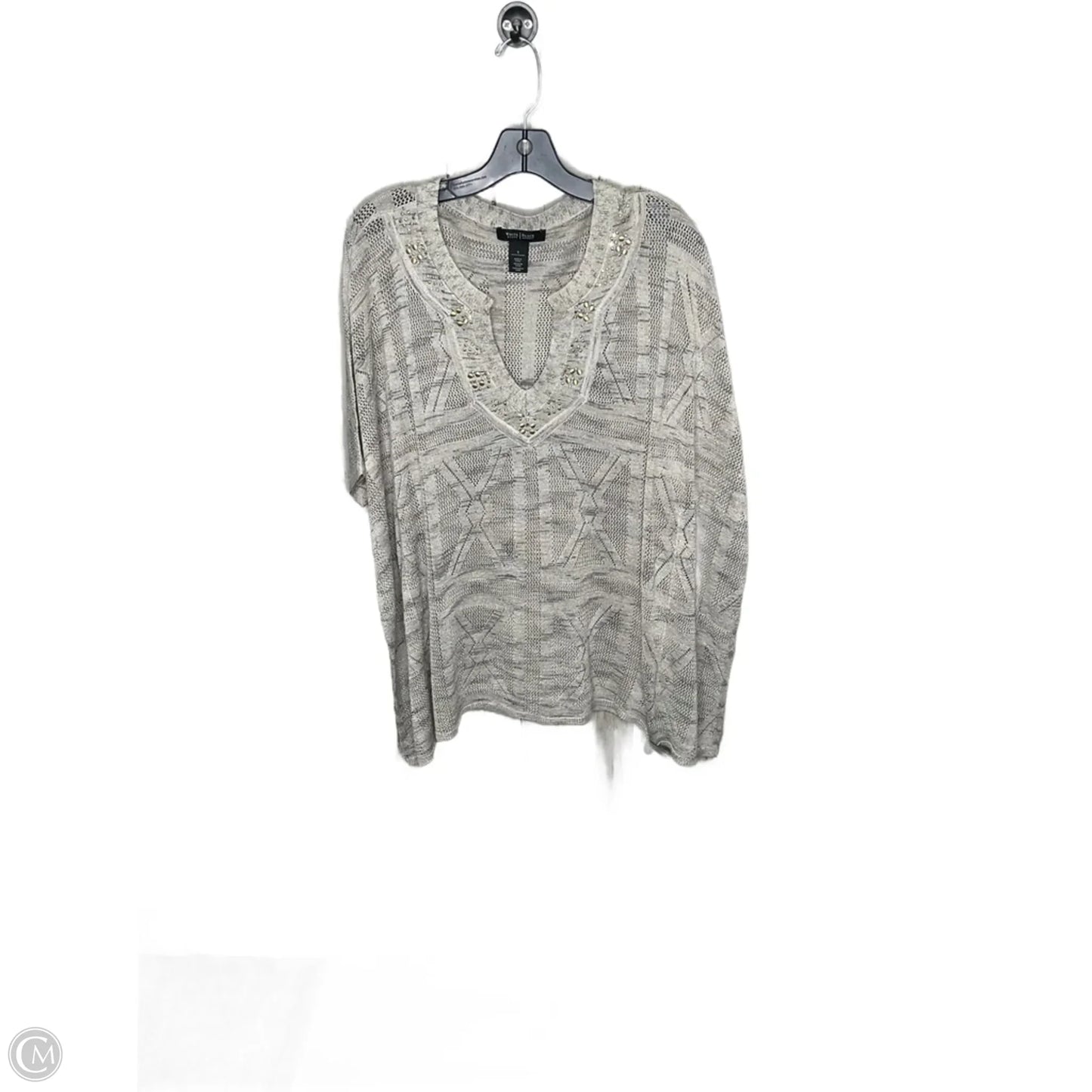 Top Short Sleeve By White House Black Market In Grey, Size: S