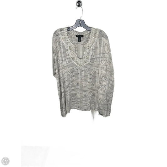 Top Short Sleeve By White House Black Market In Grey, Size: S