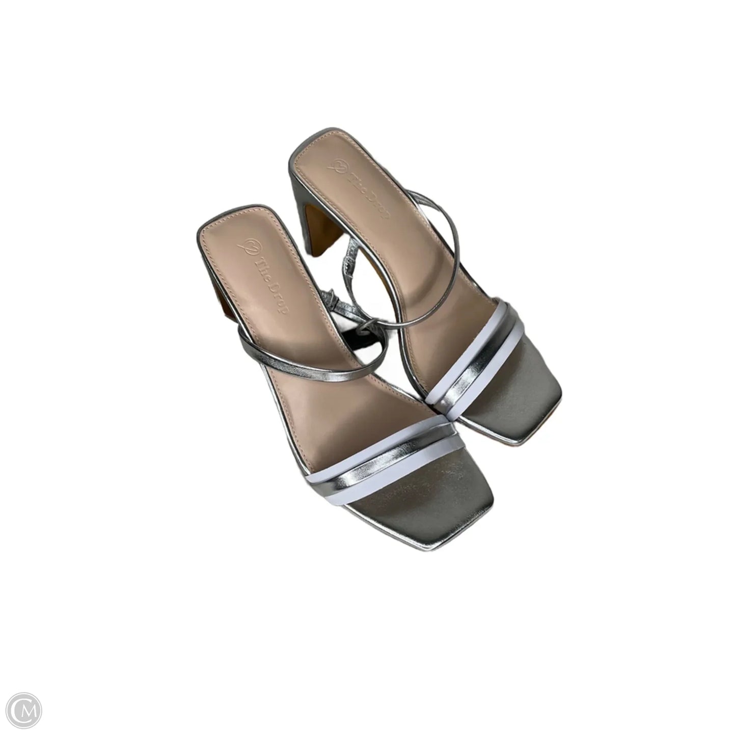 Shoes Heels Block By The Drop In Silver, Size: 7.5