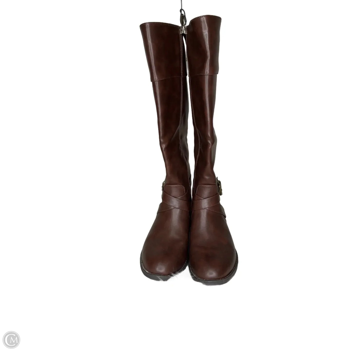 Boots Knee Flats By Clothes Mentor In Brown, Size: 8