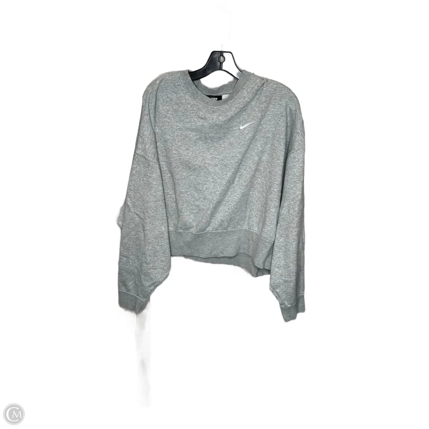 Sweatshirt Crewneck By Nike In Grey, Size: M