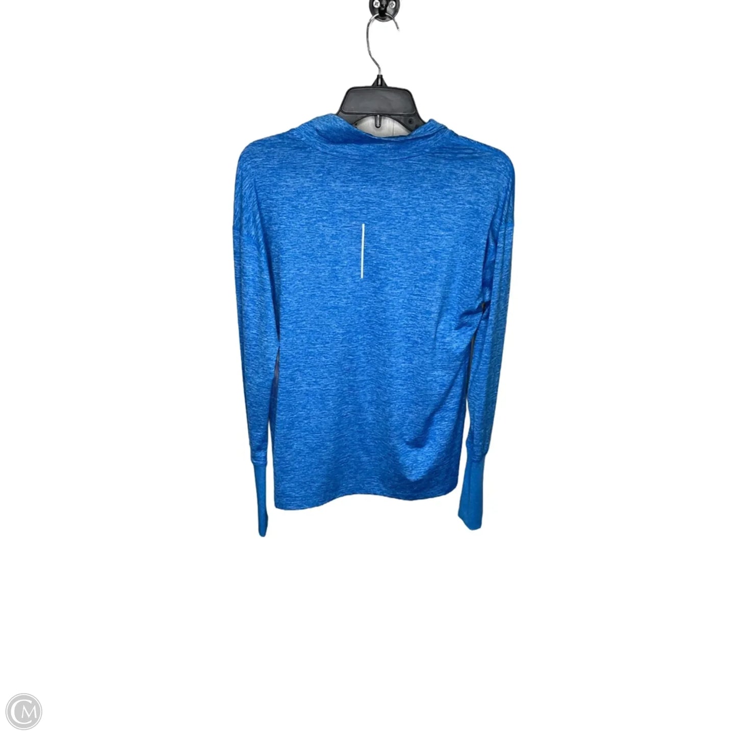 Athletic Top Long Sleeve Collar By Nike In Blue, Size: M