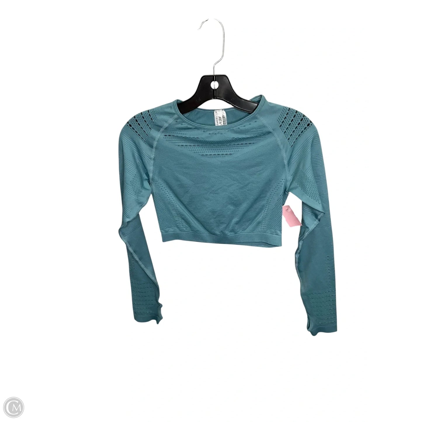 Athletic Top Long Sleeve Collar By New Mix In Blue, Size: S