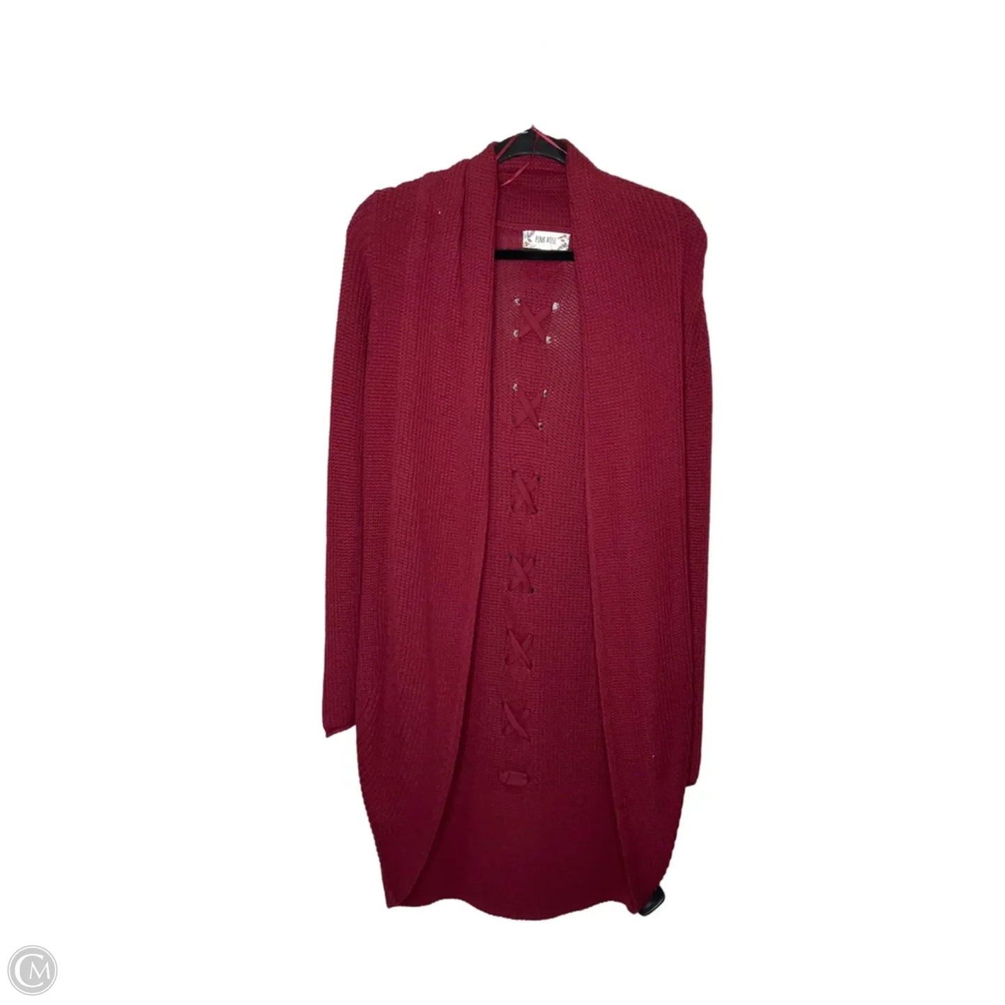 Cardigan By Pink Rose In Maroon, Size: L