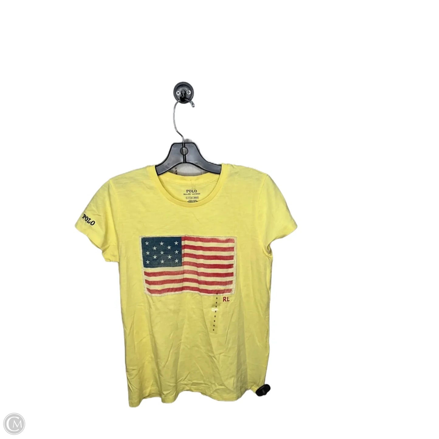 Top Short Sleeve By Polo Ralph Lauren In Yellow, Size: S