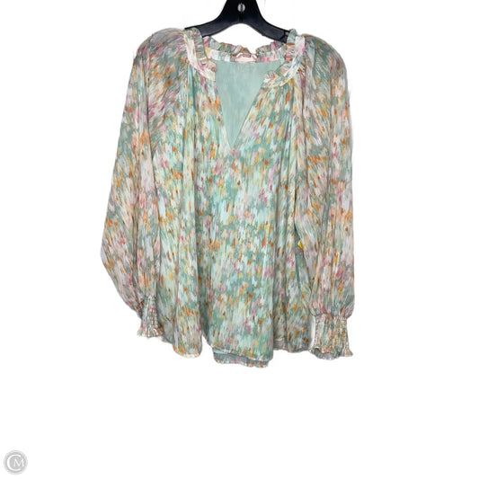 Top Long Sleeve By Philosophy In Green, Size: 1x