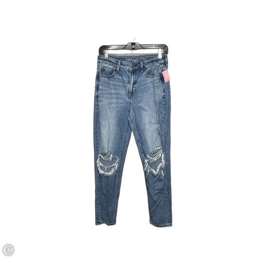 Jeans Straight By American Eagle In Blue Denim, Size: 4