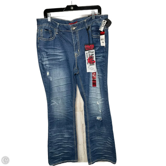 Jeans Boot Cut By Zana Di In Blue Denim, Size: 16
