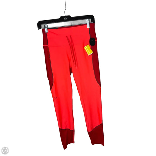 Athletic Leggings By Under Armour In Red, Size: M