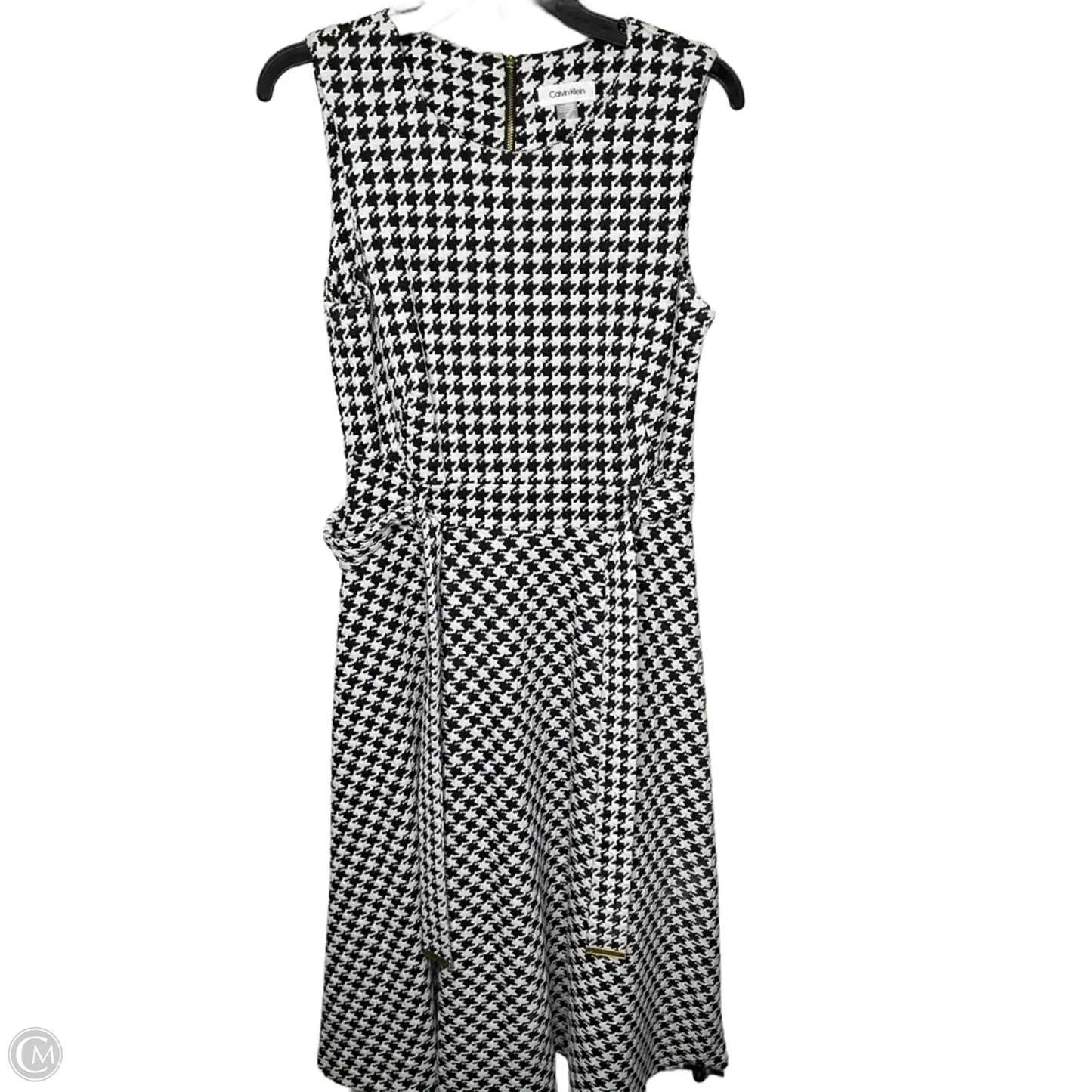 Dress Casual Midi By Calvin Klein In Black & White, Size: 8
