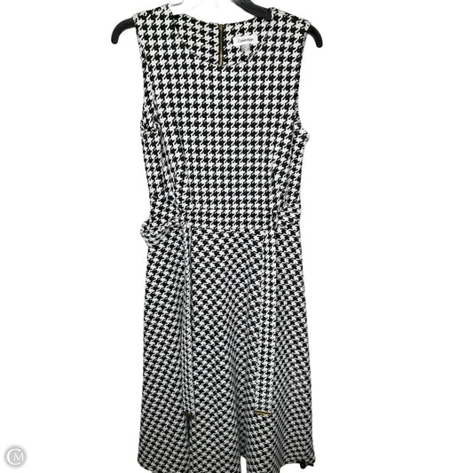 Dress Casual Midi By Calvin Klein In Black & White, Size: 8