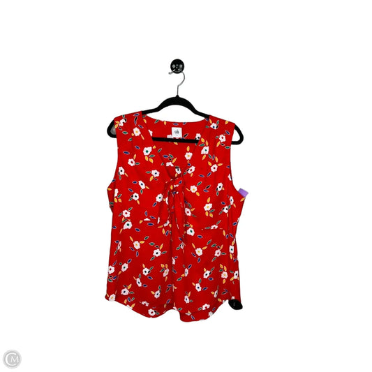 Top Sleeveless By Cabi In Red, Size: L