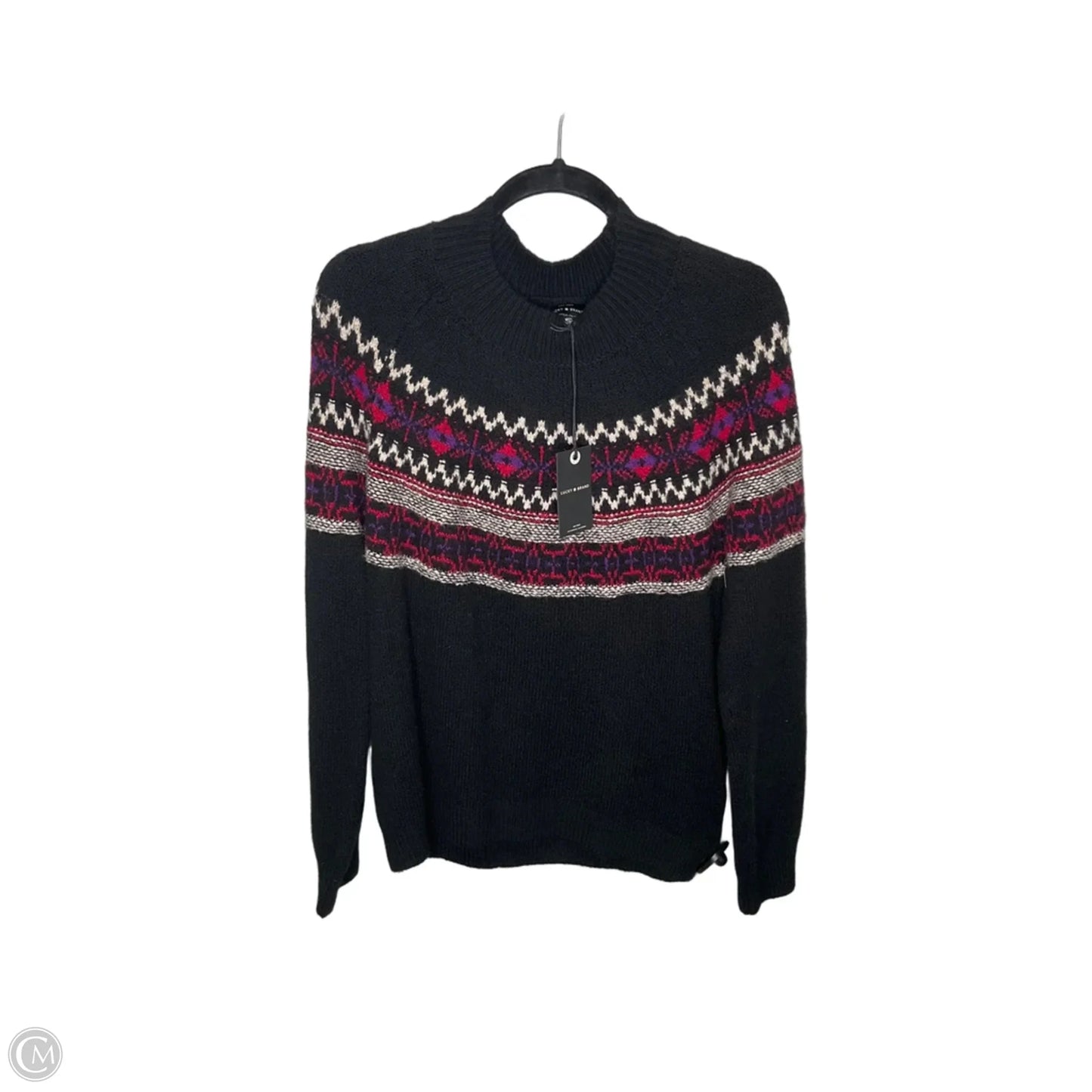 Sweater By Lucky Brand In Black & Red, Size: M