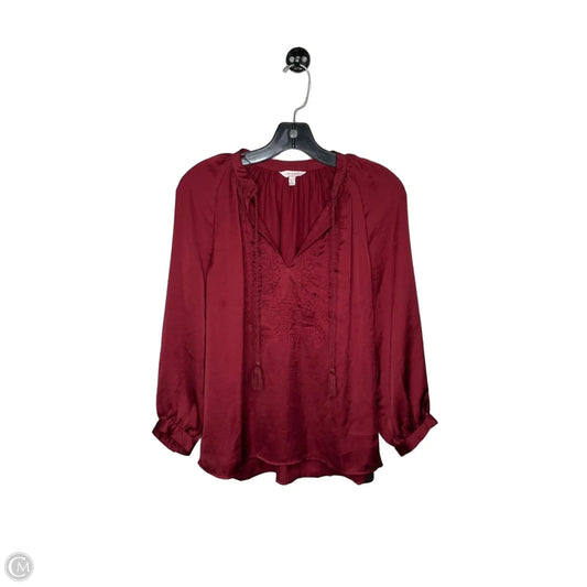Blouse 3/4 Sleeve By Lucky Brand In Maroon, Size: Xs