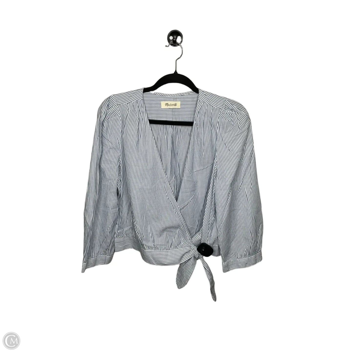 Blouse 3/4 Sleeve By Madewell In Striped Pattern, Size: L