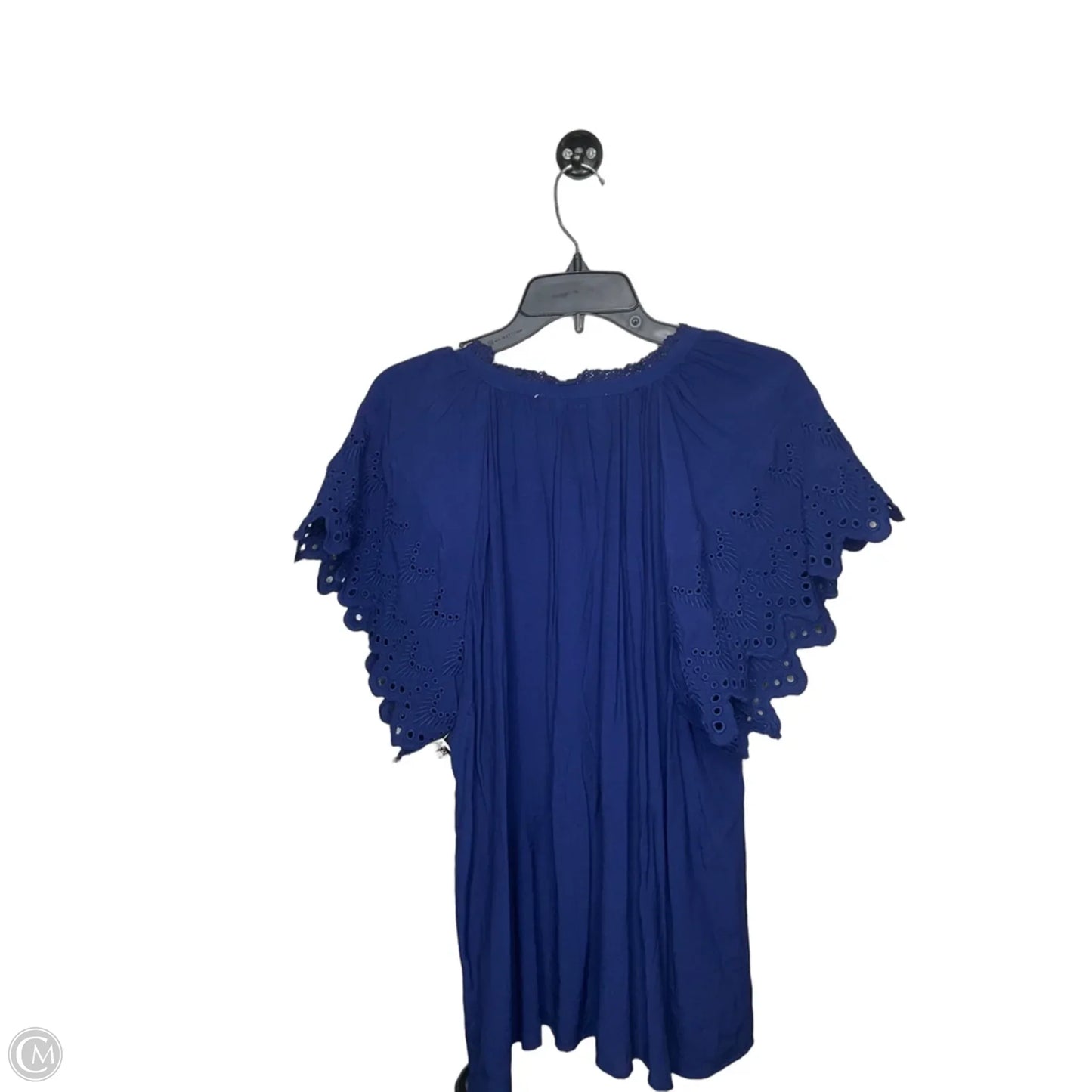 Top Short Sleeve By Chelsea And Theodore In Blue, Size: 1x