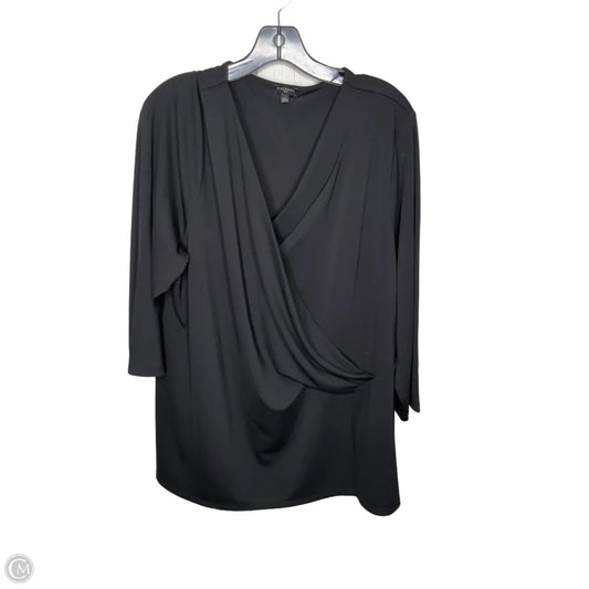 Blouse 3/4 Sleeve By Talbots In Black, Size: 3x
