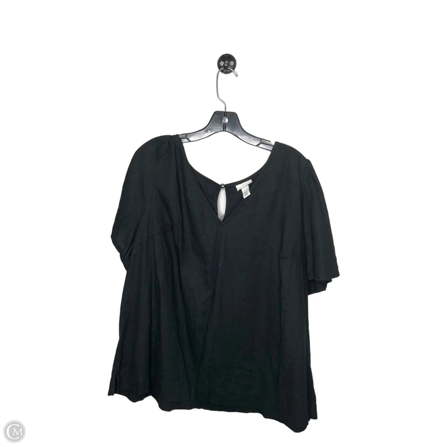 Top Short Sleeve By Ava & Viv In Black, Size: 1x